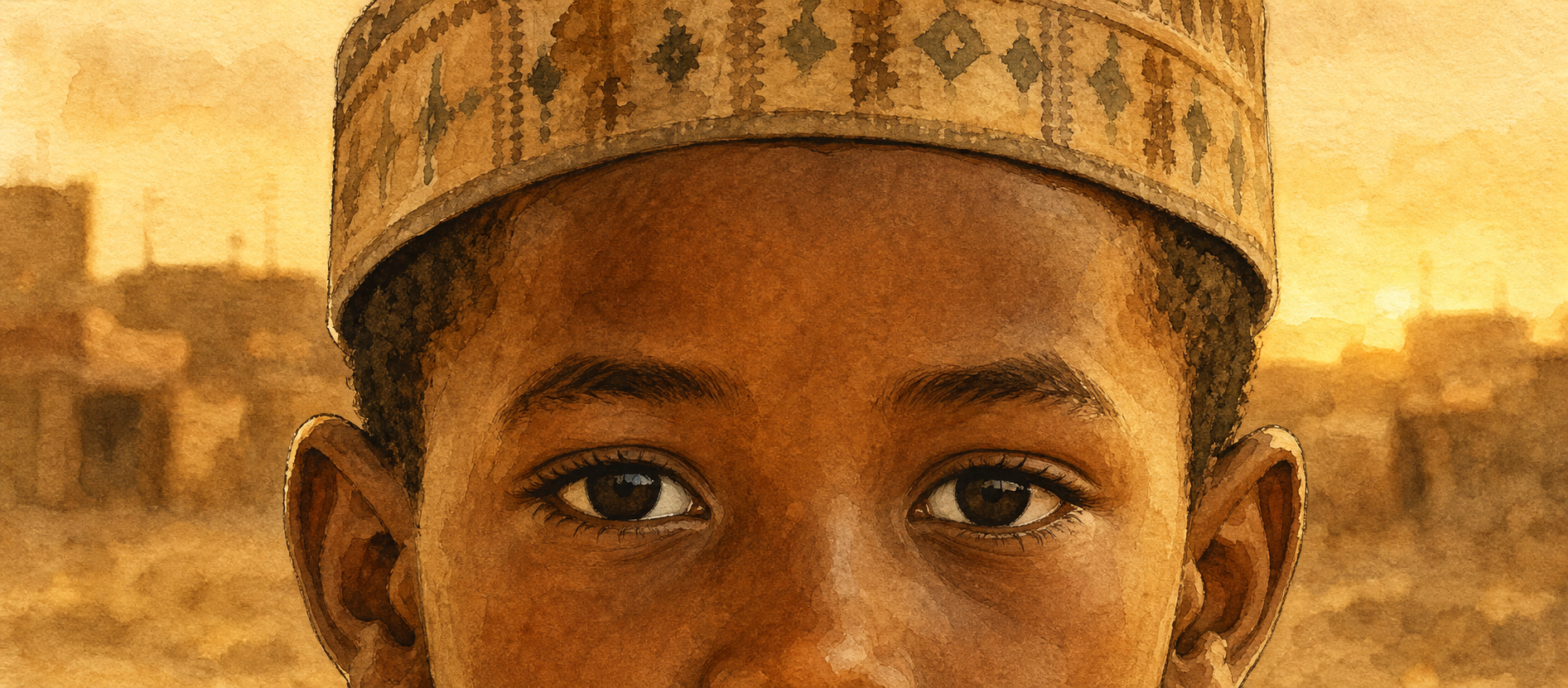 A close portrait of Sani looking toward the future